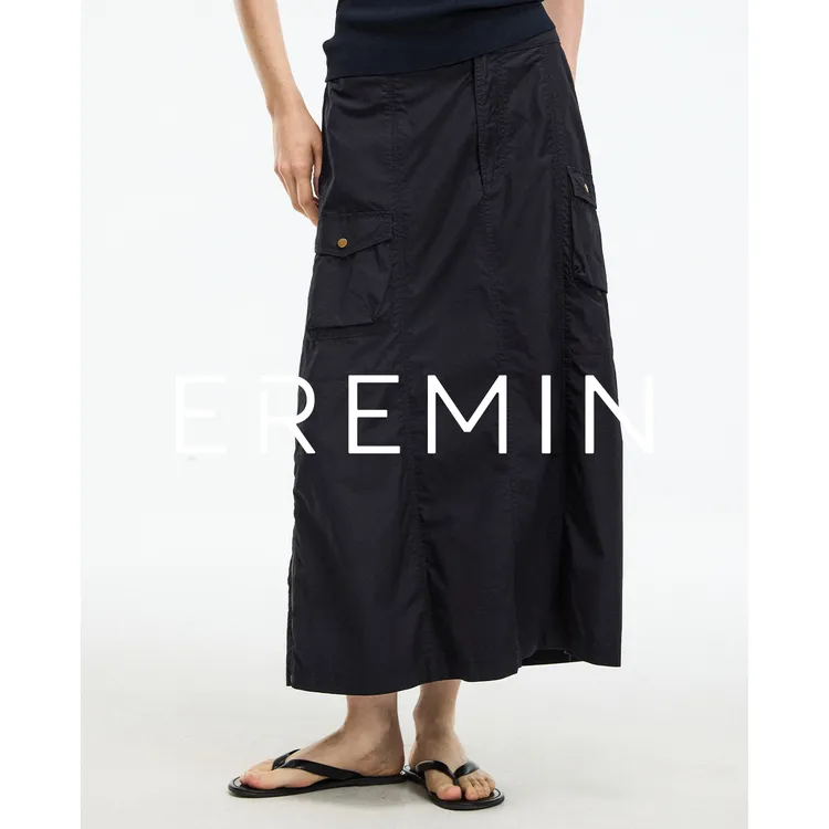 DE Mincollection口袋工装裙/美式工装风口袋宽松休闲半身裙40165