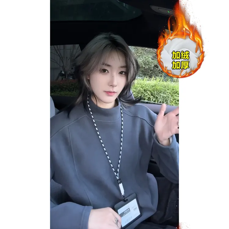 【现货+运补】男女款秋冬内搭德绒半高领保暖加绒加厚打底卫衣T恤