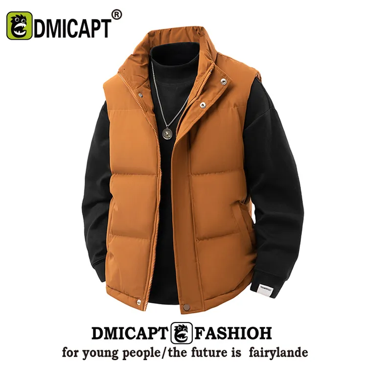 美式羽绒棉立领马甲男冬季2025新款加厚保暖宽松休闲情侣外套