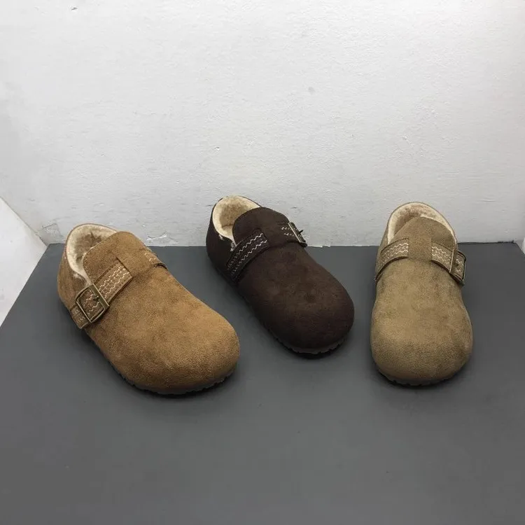 LVSMJGXB【折扣】品牌撤柜2025冬新款时尚复古皮带扣女鞋厚底勃肯鞋