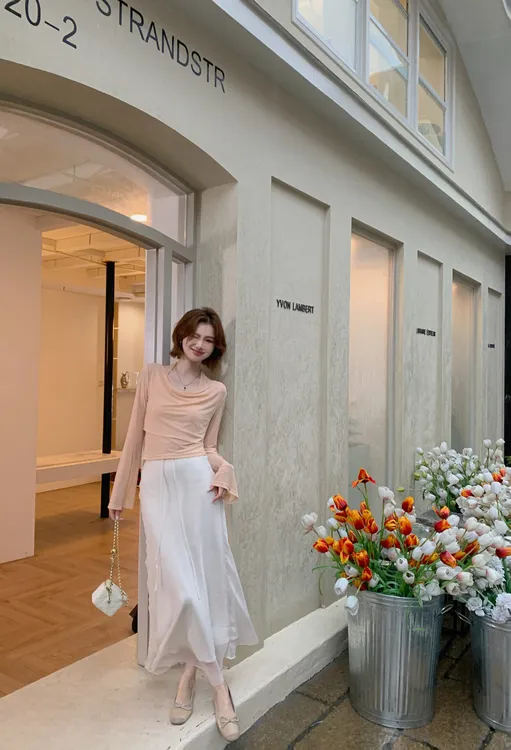 【芝士Cheese】杜松茉莉 显瘦内搭长袖打底修身设计感上衣