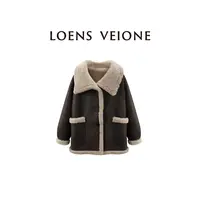 LOENS VEIONE/罗拉【鲲之梦境】 100%羊毛皮料加绒大衣23CVDB0641N