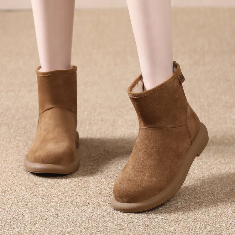 超厚保暖雪地靴女时尚复古加绒保暖东北大棉靴2025新款冬季防滑靴