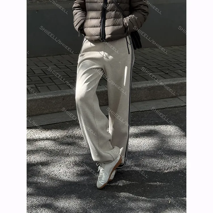 SHIIEELL【校服裤】直筒高腰显瘦厚款美式百搭复古运动卫裤冬Z3211