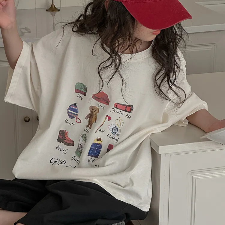 K26163韩国童装女童夏装T恤2025新款短袖儿童上衣中大童打底衫潮t