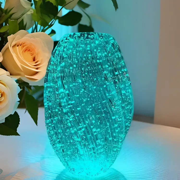 兰怜高档麦芽糖夜光透明玻璃花瓶鲜花插花客厅餐桌装饰电视柜摆件