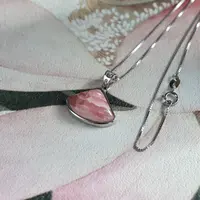 非金属布艺吊坠 【元福禄】红纹吊坠项链浪漫粉红色女款