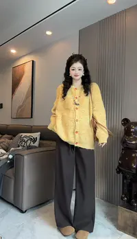 针织开衫女秋装外套长袖上衣宽松圈圈纱毛衣孕妇外搭18-866