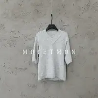 Moi et mon秋季新款小众设计师毛衣舒适时尚休闲百搭纯色短袖毛衣