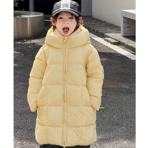 男女童冬装羽绒棉服时尚新款冬季洋气儿童长款保暖棉袄棉衣长外套
