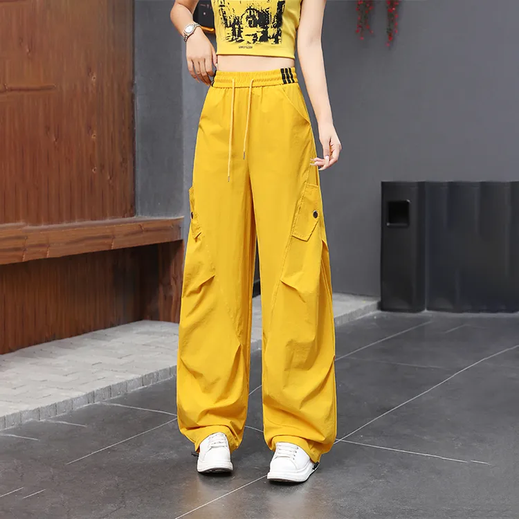 XVRV2025夏上新宽松阔腿裤弯刀伞兵裤透气速干健身运动两穿休闲裤