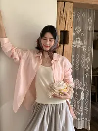秋屿moment 自制  简约宽松百搭长袖衬衫