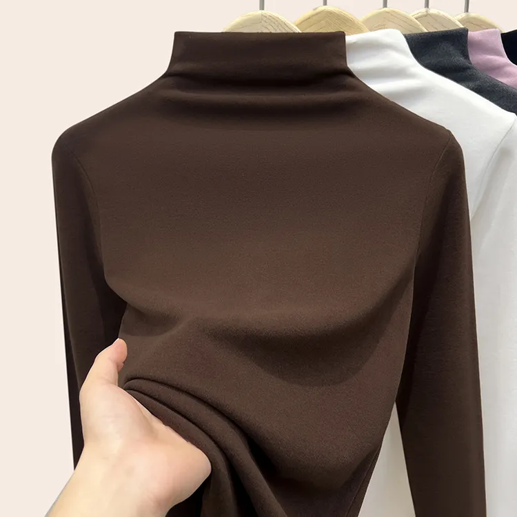 半高领羊绒 德绒打底衫秋冬内搭2025双面绒加绒加厚上衣