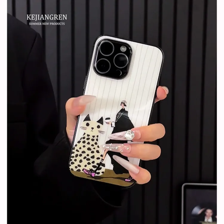 高级咖啡女孩适用于苹果16PRO手机壳华为P80iPhone17苹果16苹果15