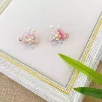 五瓣花心粉色琉璃蝴蝶。前尘梦汉服配饰
