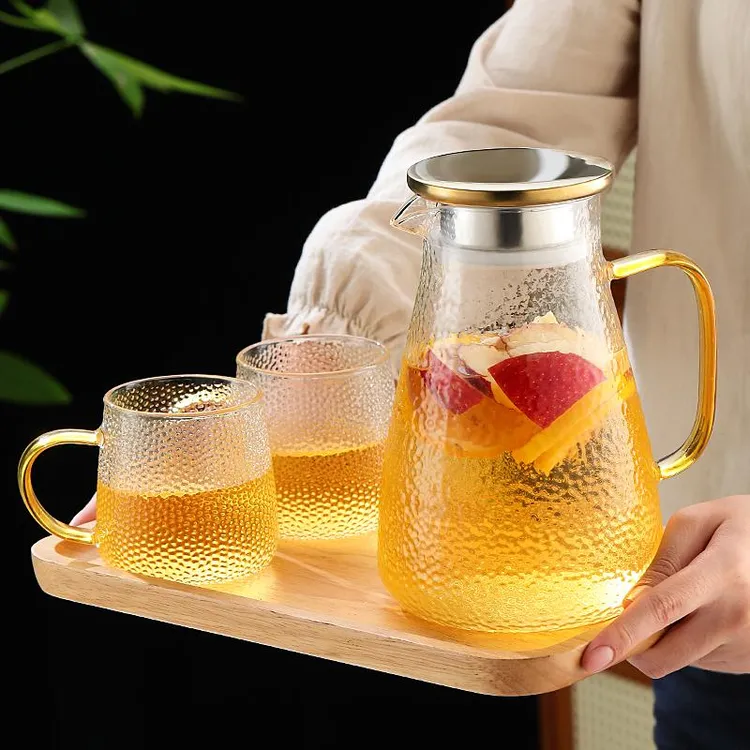 加厚耐高温玻璃冷水壶耐热防爆大容量凉水壶家用凉茶壶凉水杯套装