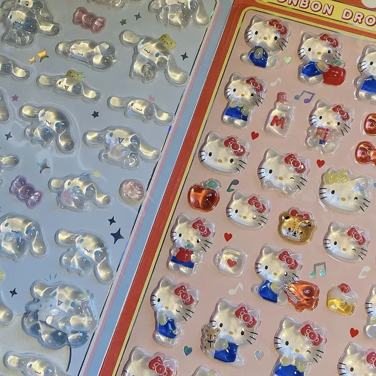 卡通日系立体浮雕贴纸浮雕空心时尚贴3D水晶可爱趣味装饰小贴画