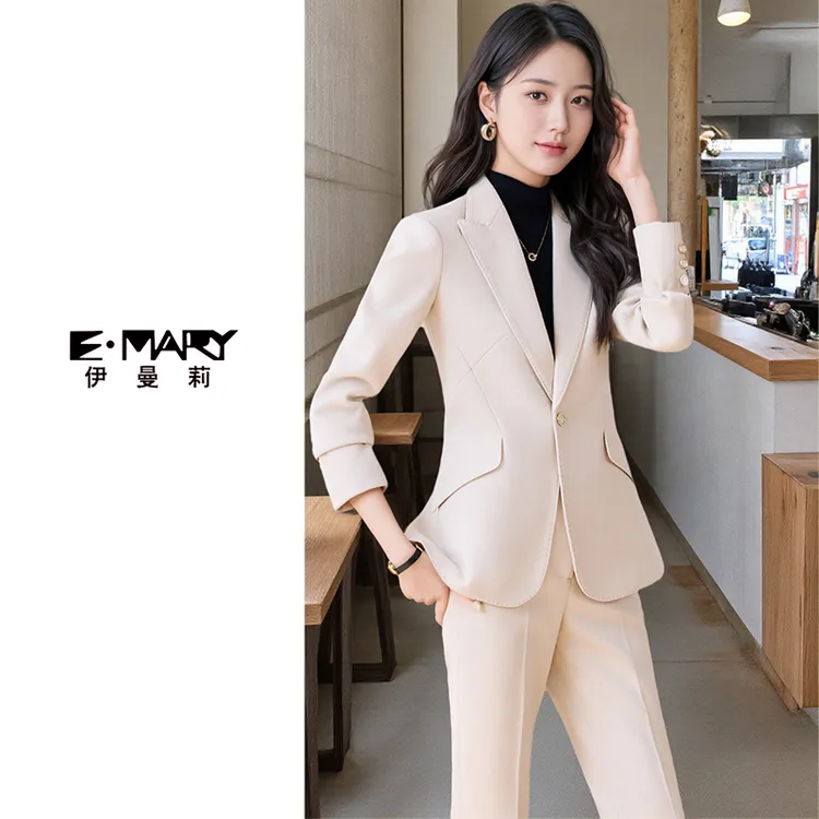 秋冬小香风毛呢手工气质显瘦洋气韩版时尚休闲修身套装喇叭裤套裤