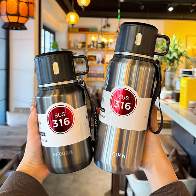 大容量保温杯女士高颜值水杯带盖茶水分离杯学生上学便携杯子男款