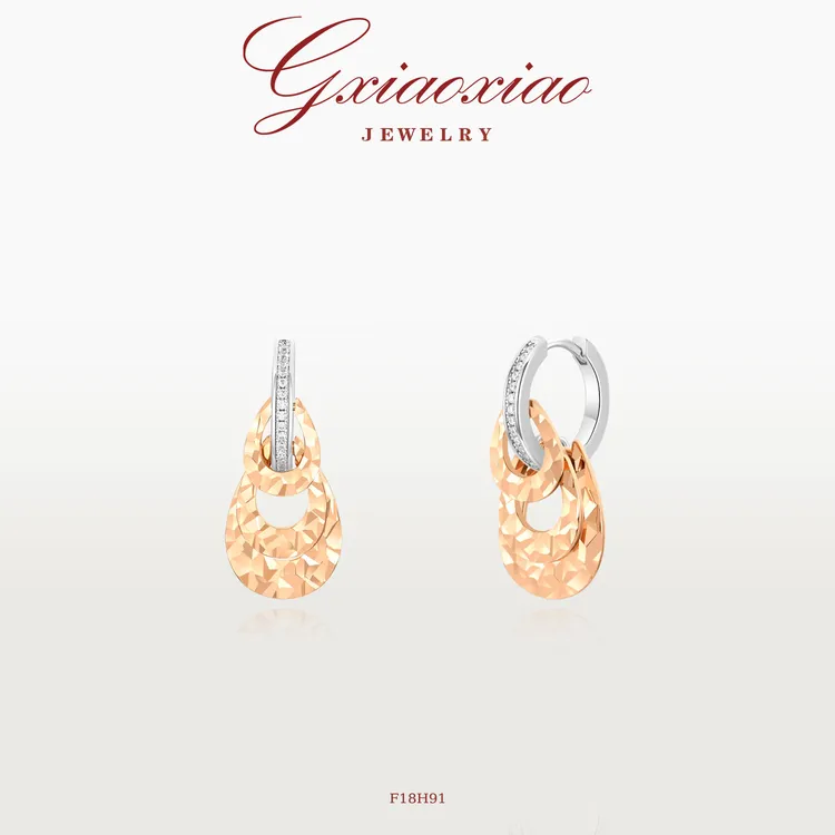 G XIAOXIAO 镀K金 轻奢高级设计师款个性百搭撞色气质耳环 F18H91