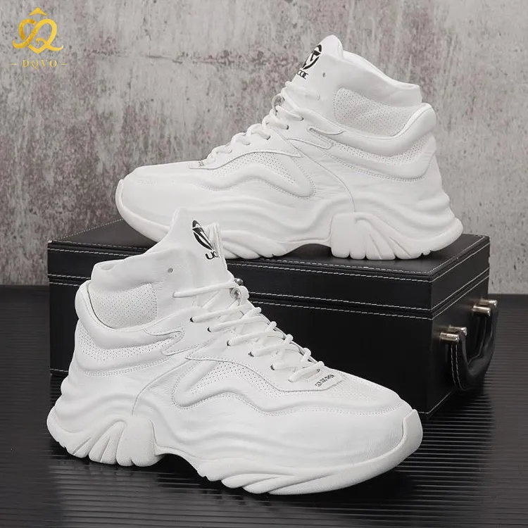 男鞋春秋透气2024新款高帮老爹潮鞋子男款小男款透气增高男高帮鞋