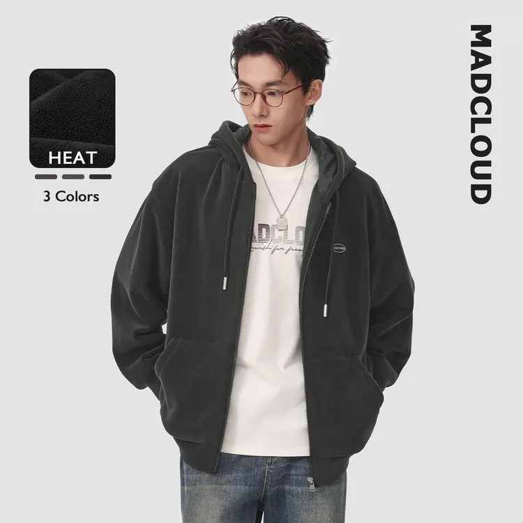 MAD官方 | 迈克罗德 重磅摇粒绒冬季棉服加厚保暖连帽外套男