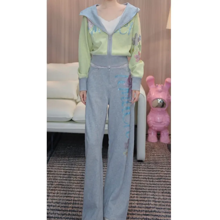 TCH私服秋冬氛围感烫钻时尚淑女气质黄色套装T75C07E5041轻奢tch