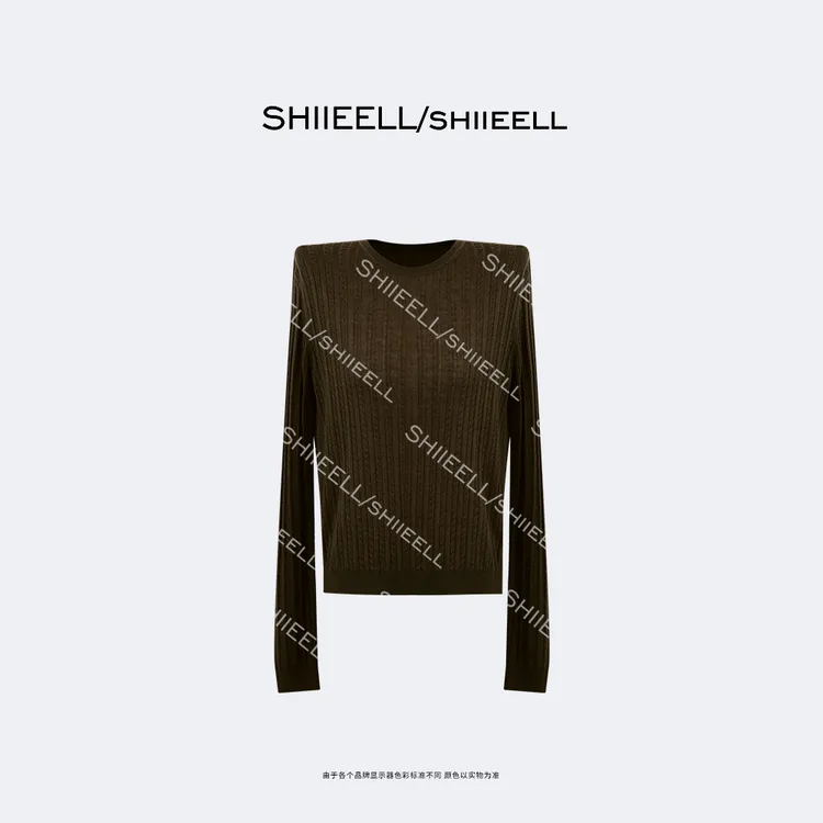SHIIEELL【老钱新贵】老钱风超细软糯细麻花针织毛衫Z0248