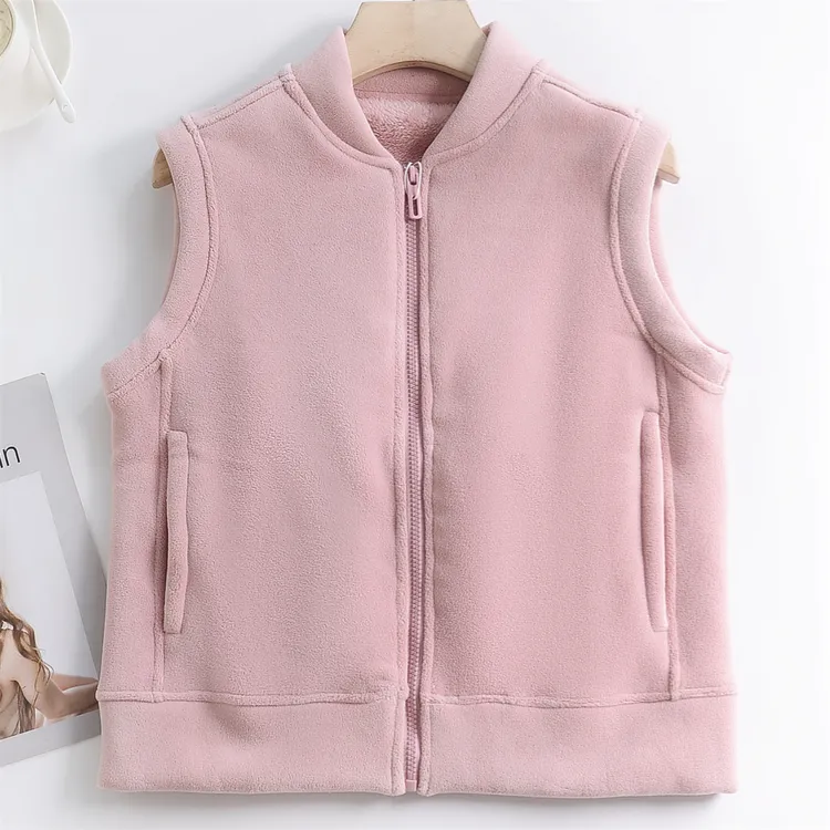 2025年秋冬季奥利绒棒球领拉链马甲女士加绒加厚保暖时尚无袖外套