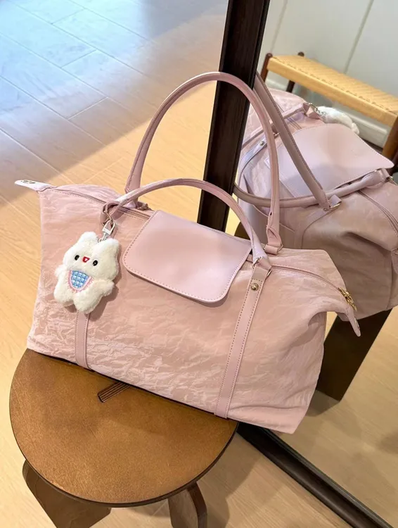 大容量短途旅行包女韩系简约便捷出差收纳包行李包百搭单肩斜挎包