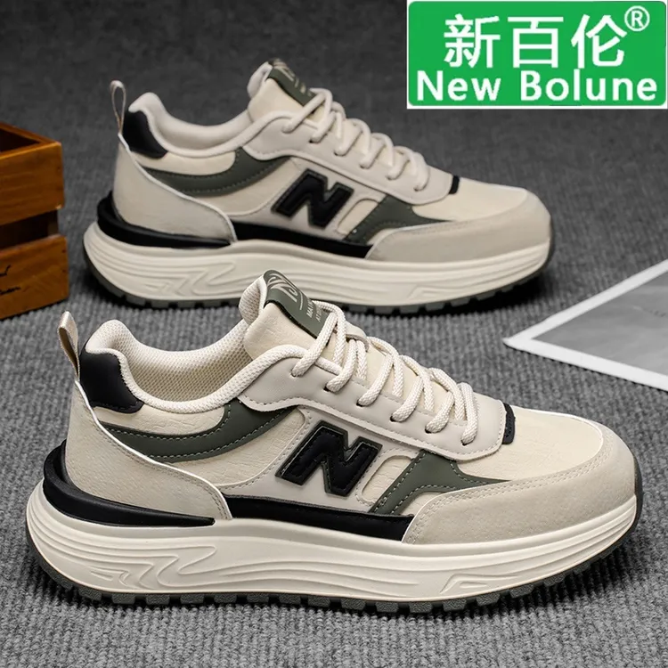 NEW BOLUNE/新百伦男鞋2025新款秋季防滑休闲运动鞋男阿甘跑步鞋