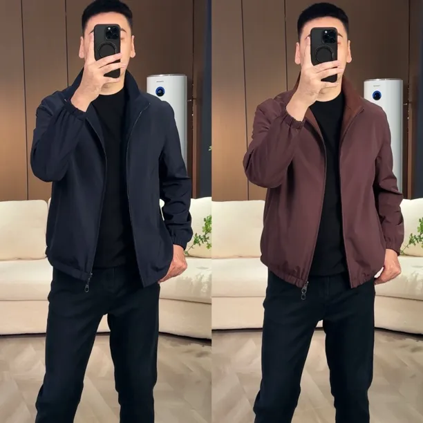 GY6869秋季新款男士立领纯色净版夹克外套