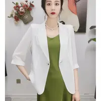 【周夫人】2368美琳麻西装外套小个子高端女装春夏薄款七分袖百搭