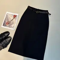 《姚家优麦汇》K7037秋冬款磨毛设计感时尚休闲半身长裙显瘦百搭