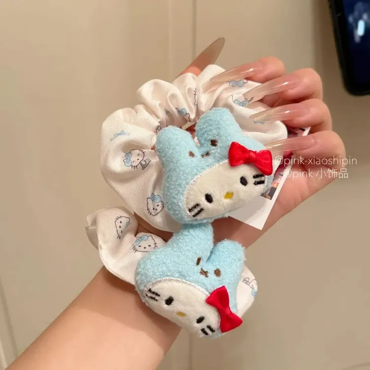 可爱米菲Kitty头套款发圈发绳粉色少女秋冬头绳大肠马尾丸子闺蜜