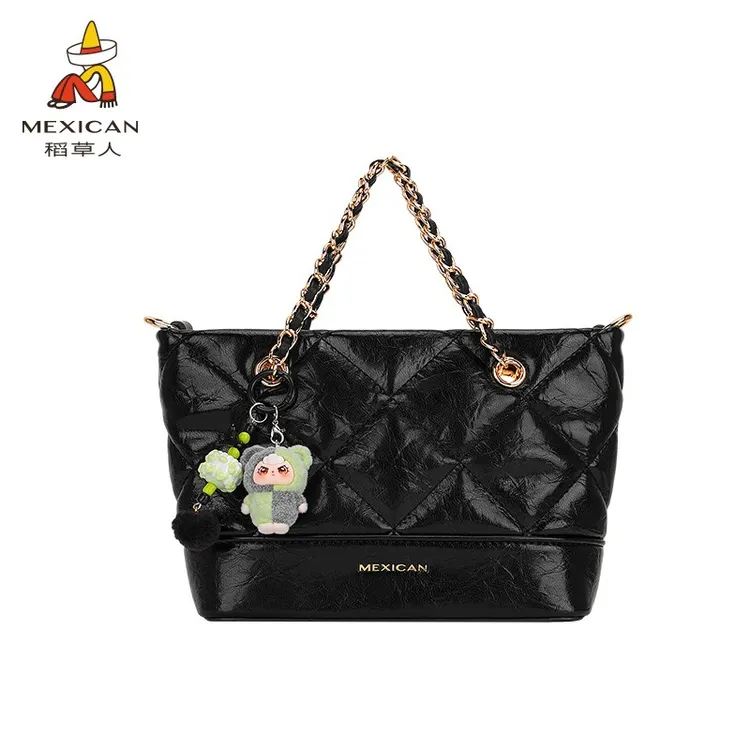 稻草人包包女2025新款手提包大容量时尚菜篮子简约女包通勤斜挎包