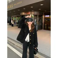 切糕自制【比利弗假日】小个子秋冬女流光风设计感小香风羔毛毛外套