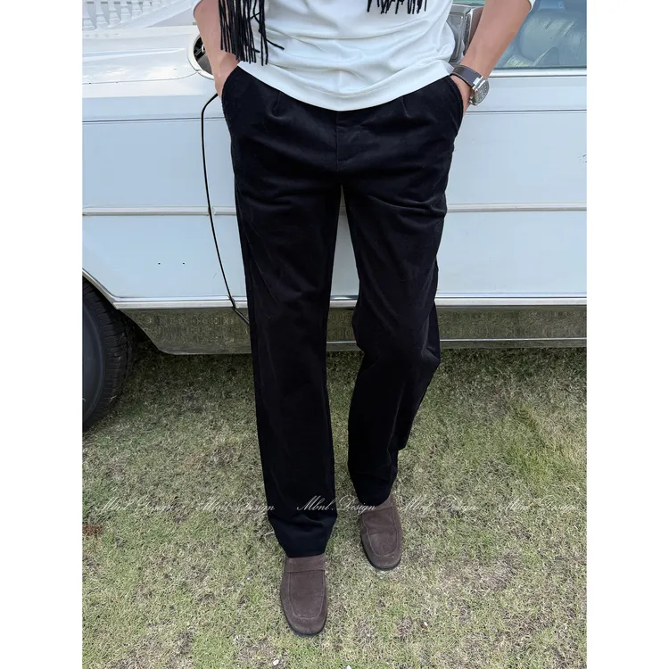 MBNL-F「Pit Strip」秦磊男装棉混纺坑条纹理休闲裤LL-WKZ2076