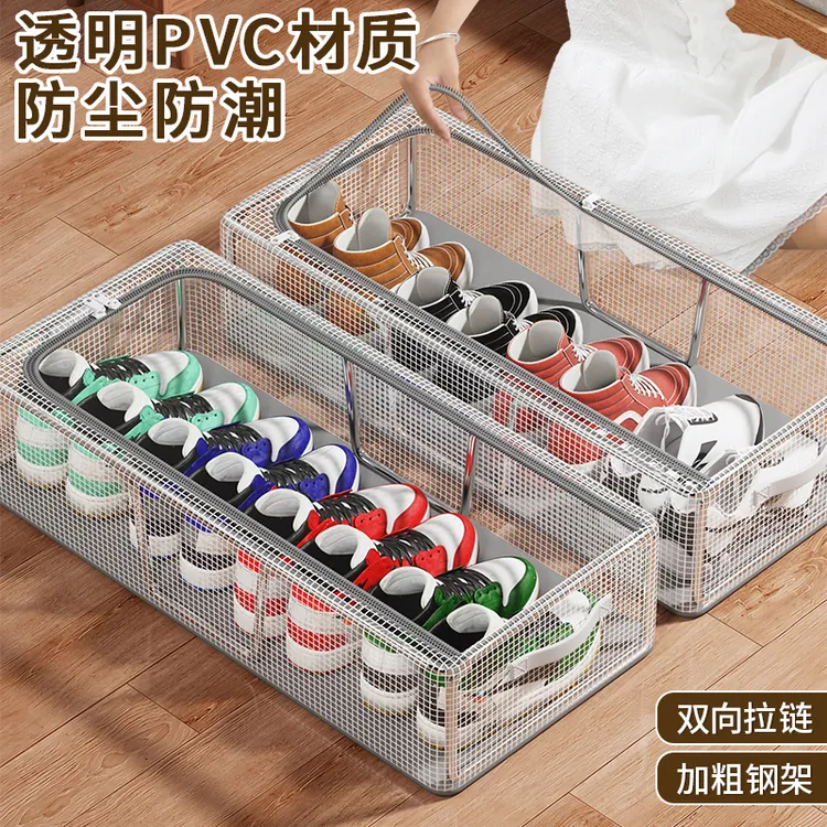 家用防尘省空间鞋盒网红小型鞋架收纳神器宿舍门口床底下透明鞋柜