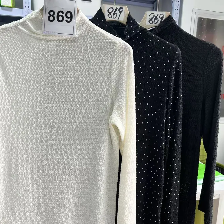 869-7241。   秋冬款蕾丝高领打底