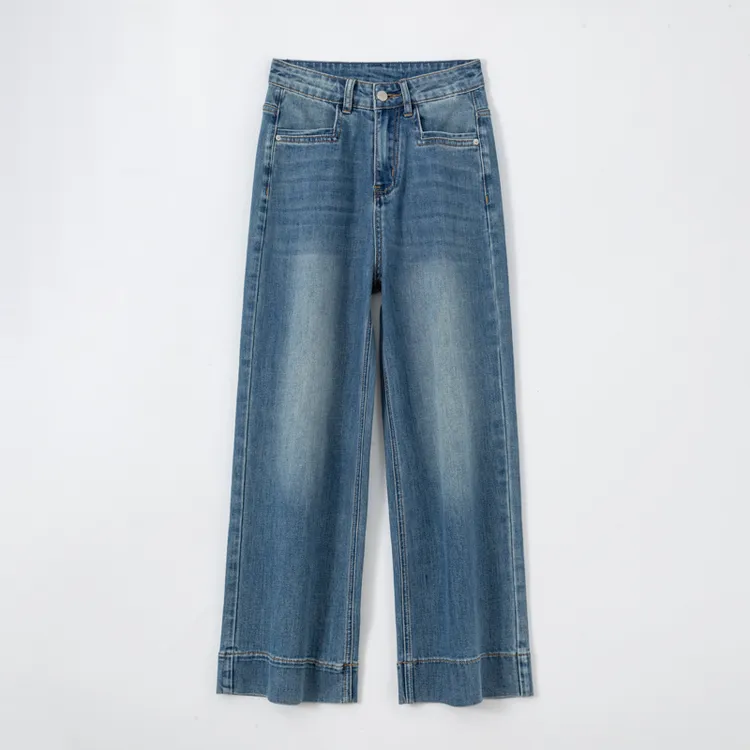 2025夏季四面弹薄款直筒牛仔裤女显瘦窄版小个子九分奶奶裤