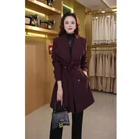 中长款天丝羊毛腰带款风衣2025新款女装爆款时尚气质显瘦轻奢外套