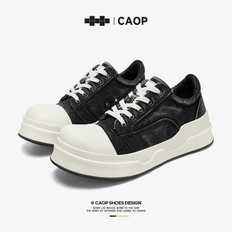 【琥珀流光】草牌米奇大头厚底增高鞋男款小个子休闲百搭帆布板鞋女