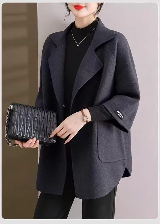 秋冬新款妈妈春秋装呢子外套中老年女装2025百搭洋气贵夫人大风衣