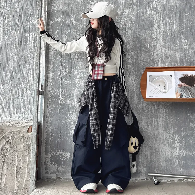 女童炸街套装春秋2025新款大童女装潮酷穿搭儿童装街舞爵士舞服装