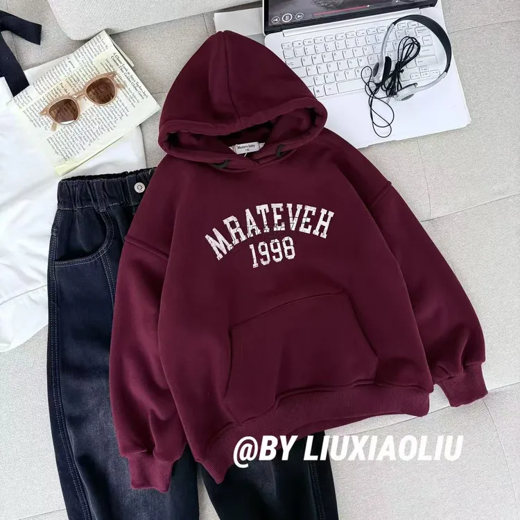 杭州六小六正版BY LIUXIAOLIU秋冬季儿童加绒连帽卫衣17719