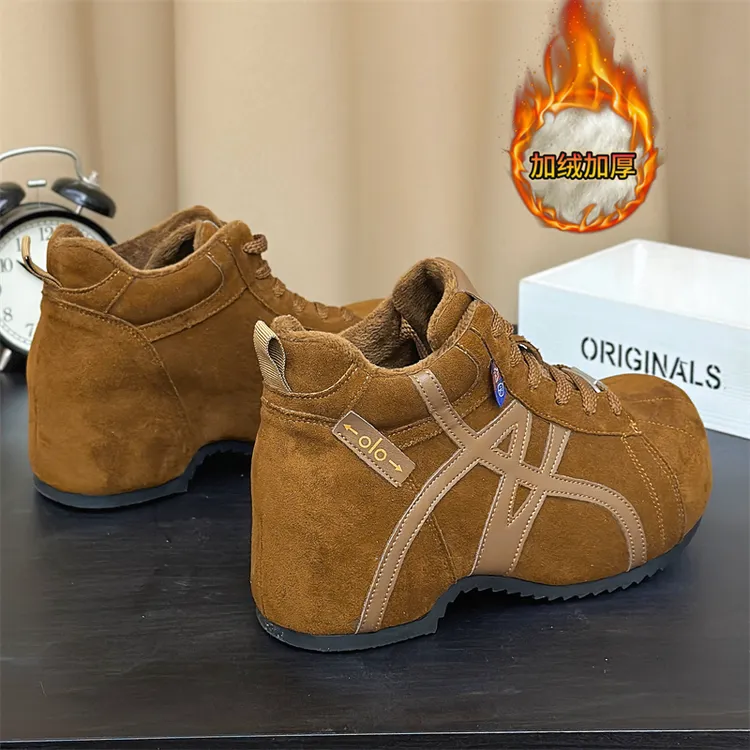 华夫阿甘鞋女2025冬季新款女鞋厚底休闲运动鞋增高轻便软底老爹鞋