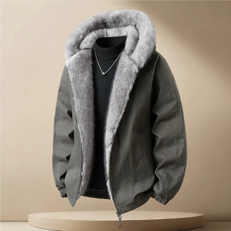 美式复古座山雕棉衣高级外套男冬季加厚保暖棉袄潮牌痞帅连帽棉服