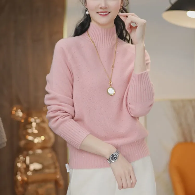 毛衣女2024网红新款洋气加厚秋冬宽松针织时尚百搭高领女士毛衣