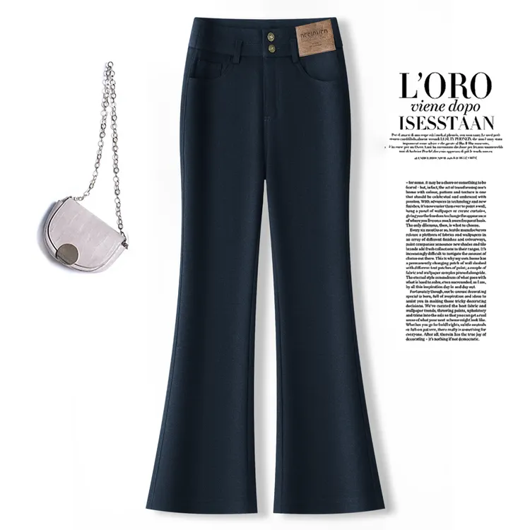 时尚百搭高腰显瘦微喇裤2025早秋新款时髦遮肉休闲喇叭裤女不挑人